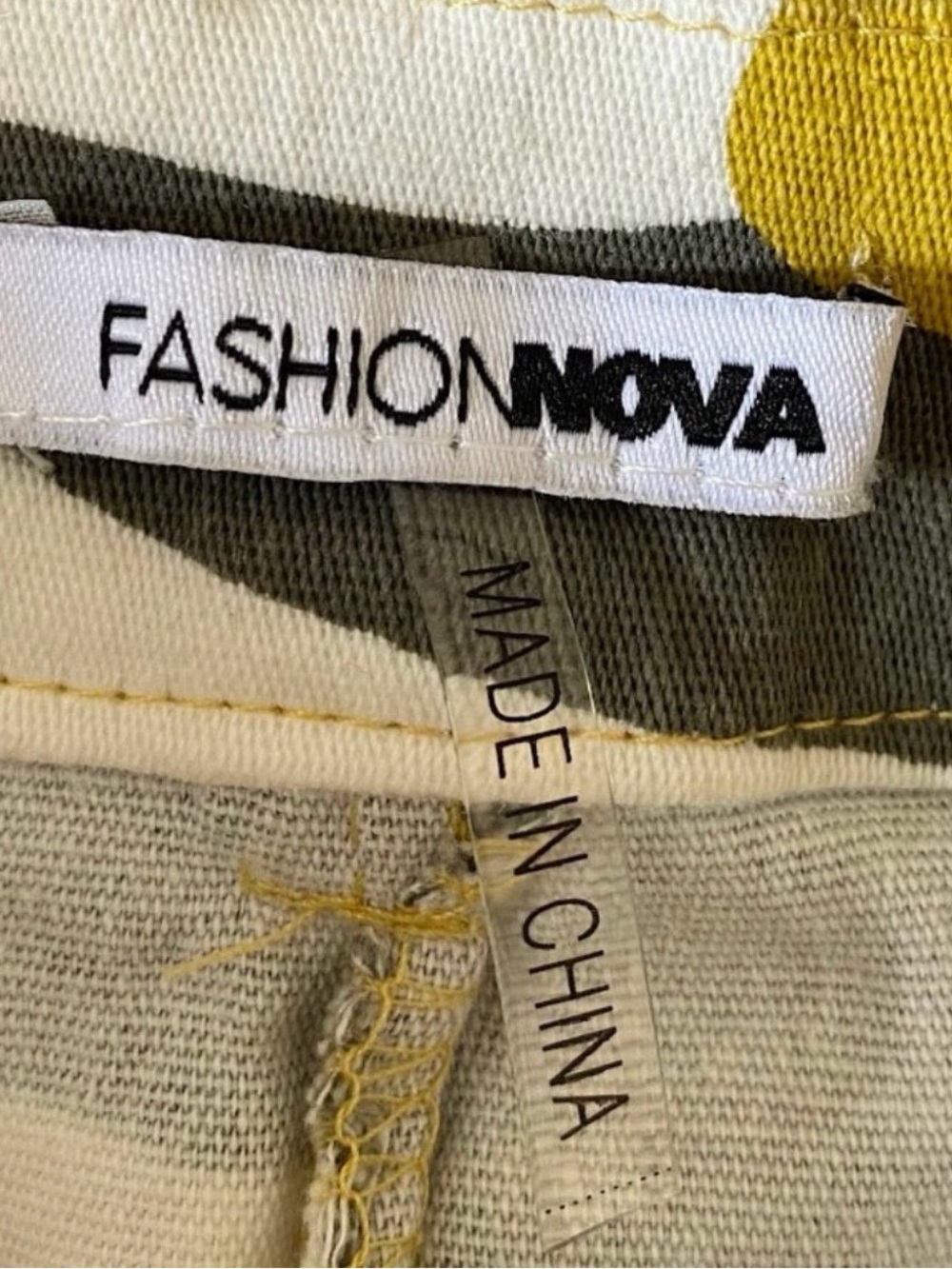 Fashion Nova Mustard & Olive Camo Mini Skirt - Picture 5 of 6